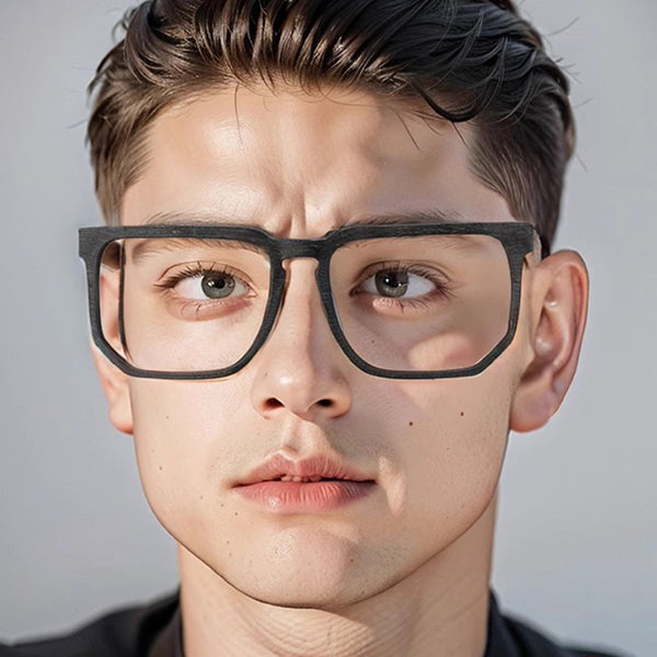 Square Glasses A1046 - Wide Frames for Men with Larger Heads