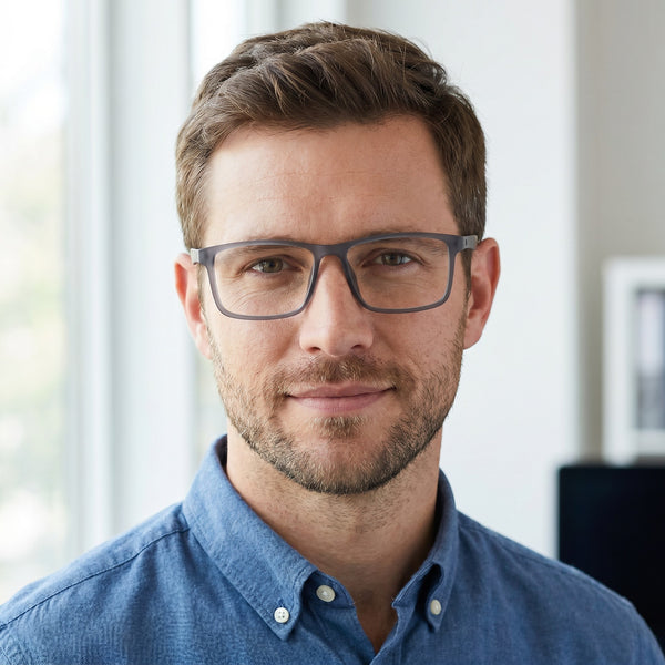 Rectangle Glasses EF1070 - Wide Frames For Men With Larger Heads