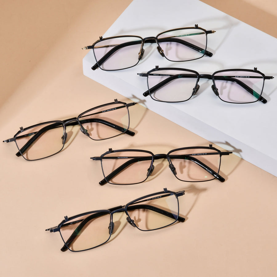 Rectangle Flip Up Glasses TG1243 - Wide Frames for Men with Larger Heads