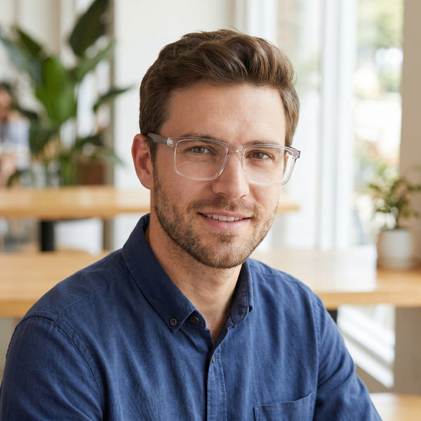 Rectangle Glasses EF1070 - Wide Frames For Men With Larger Heads
