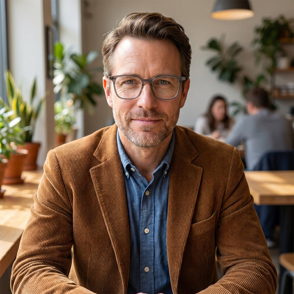 Square Glasses EF1141 - Wide Frames for Men with Larger Heads
