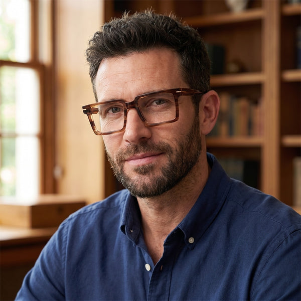 Rectangle Glasses A3930 - Wide Frames for Men with Larger Heads