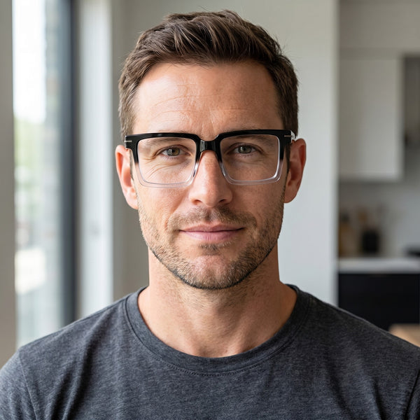 Rectangle Glasses A3930 - Wide Frames for Men with Larger Heads