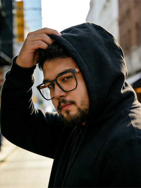 Square Glasses A1046 - Wide Frames for Men with Larger Heads