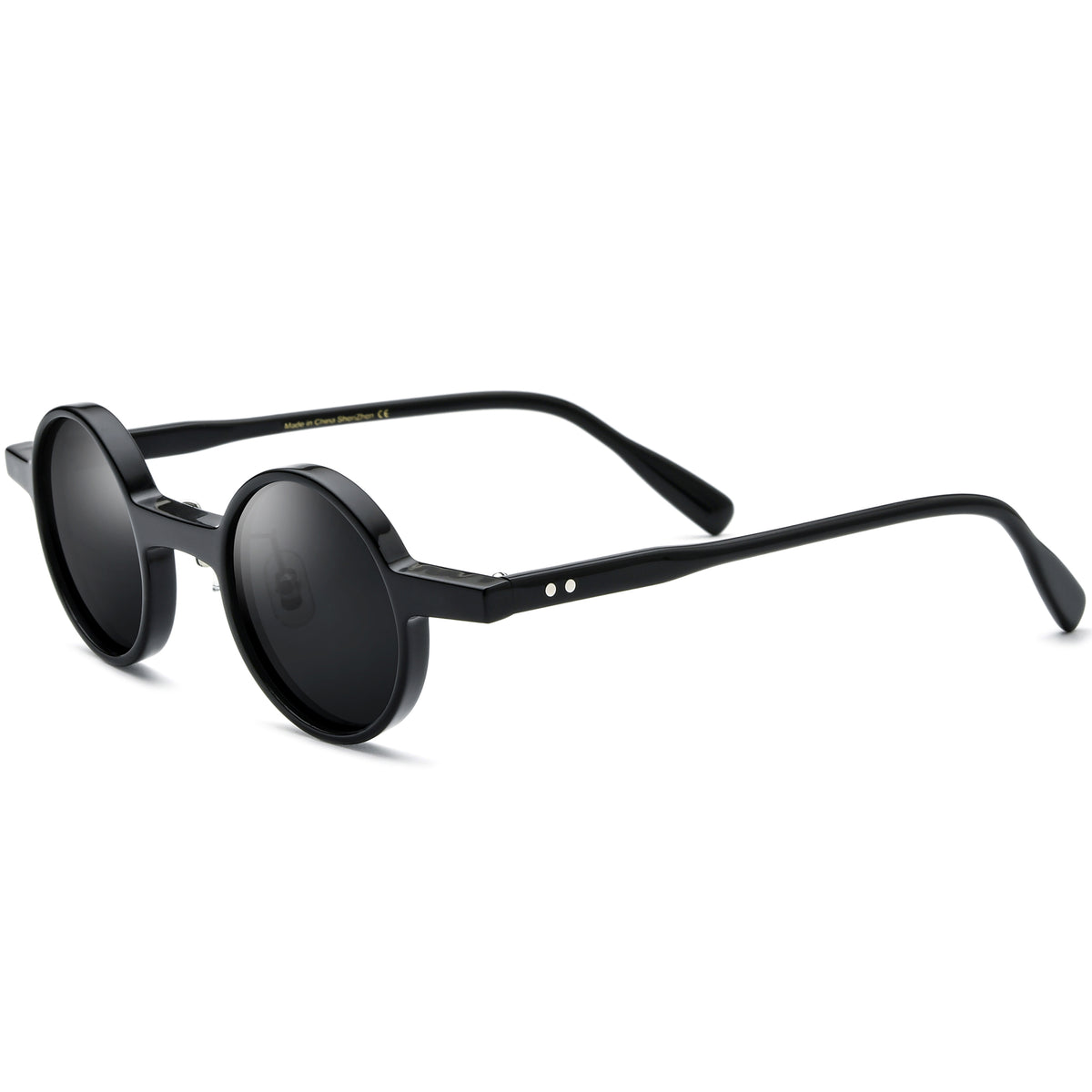 Round Black Sunglasses Statement Piece New..Case Included Round Black Plastic Sunglasses #BS2503-0133 - BLACKSHEEP US main image 3