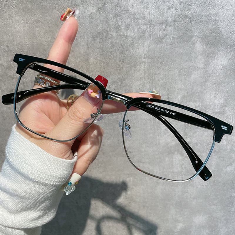 Browline Glasses EF1035 - Wide Frames for Men with Larger Heads