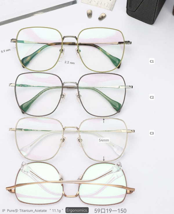 Square Glasses MW1417 - Wide Frames for Men with Larger Heads