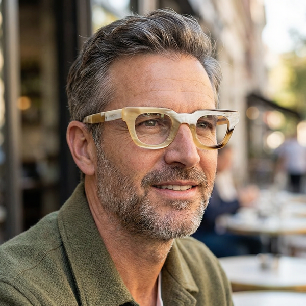 Buffalo Horn Square Glasses NJ1012