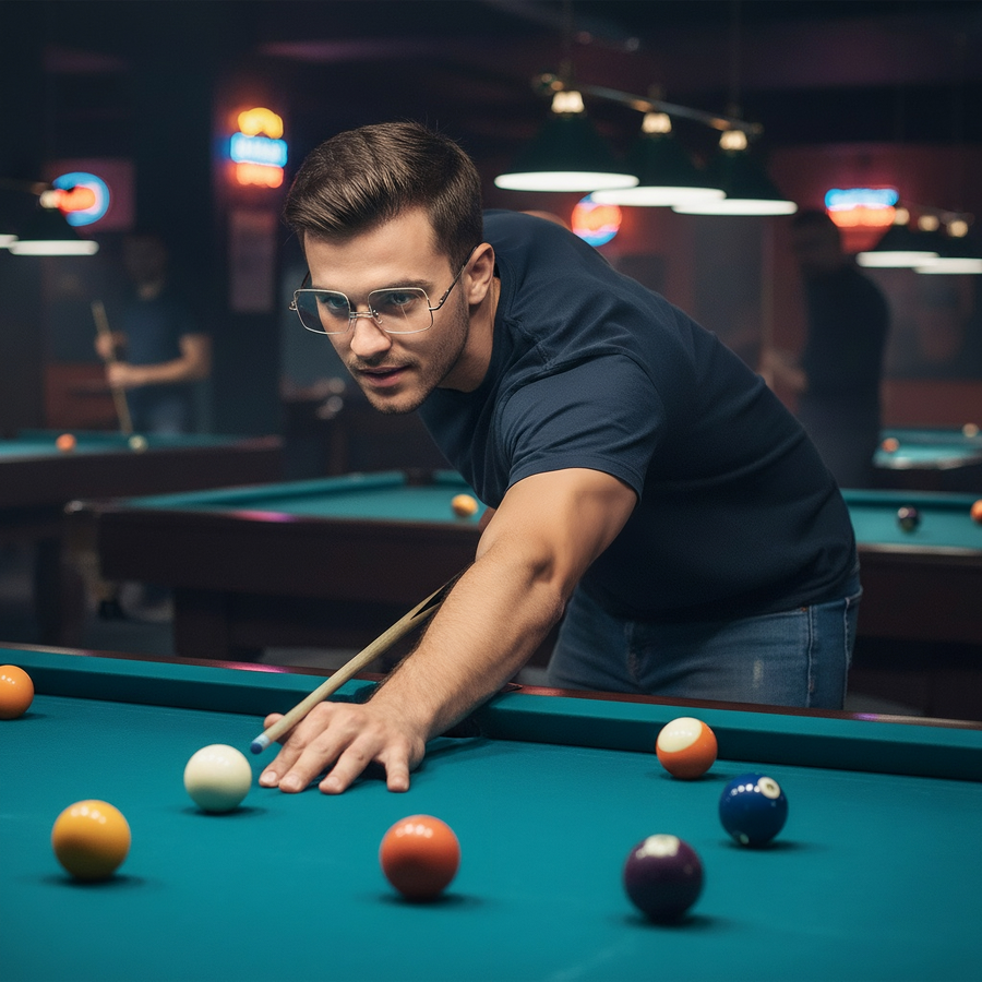 Square Billiards & Pool Glasses RV1052 – Reverse Half-Rim, Adjustable Tilt