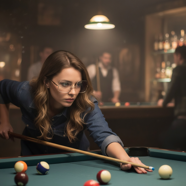 Square Billiards & Pool Glasses RV1052 – Reverse Half-Rim, Adjustable Tilt