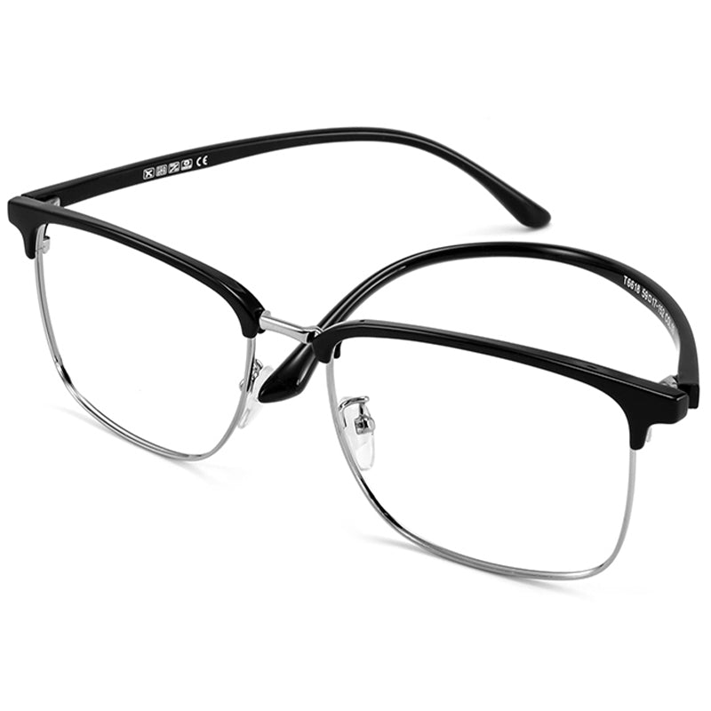 Browline Glasses EF1042 - Wide Frames for Men with Larger Heads