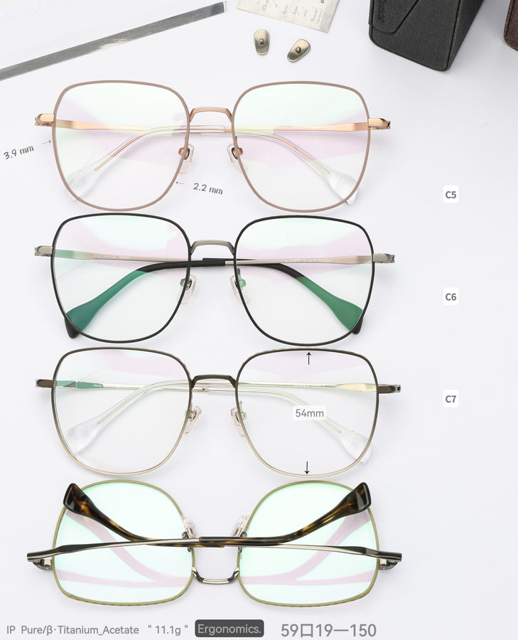 Square Glasses MW1417 - Wide Frames for Men with Larger Heads