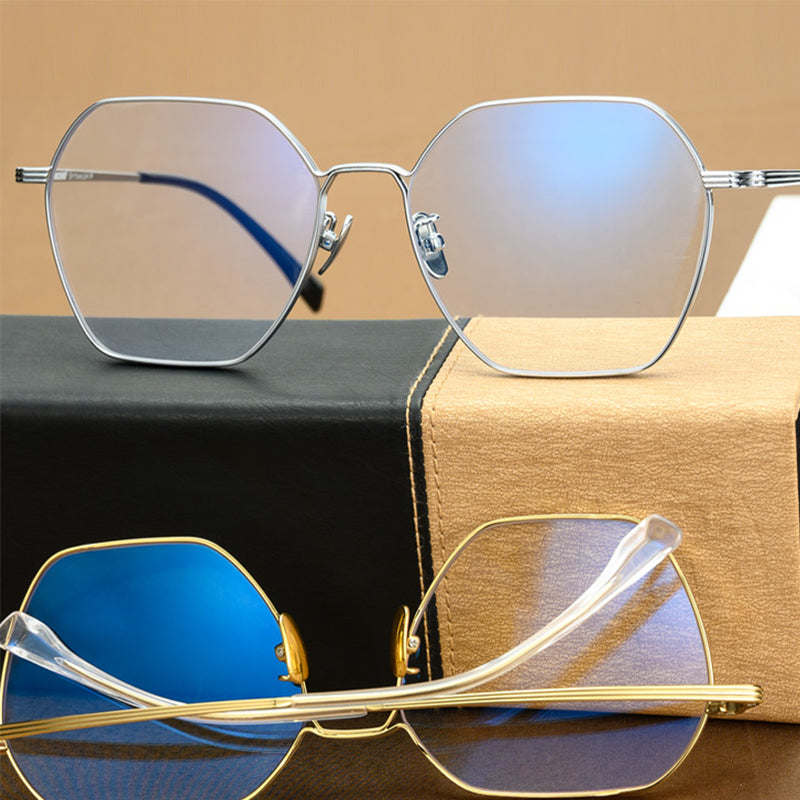 Geometric Glasses A2494 - Wide Frames for Men with Larger Heads