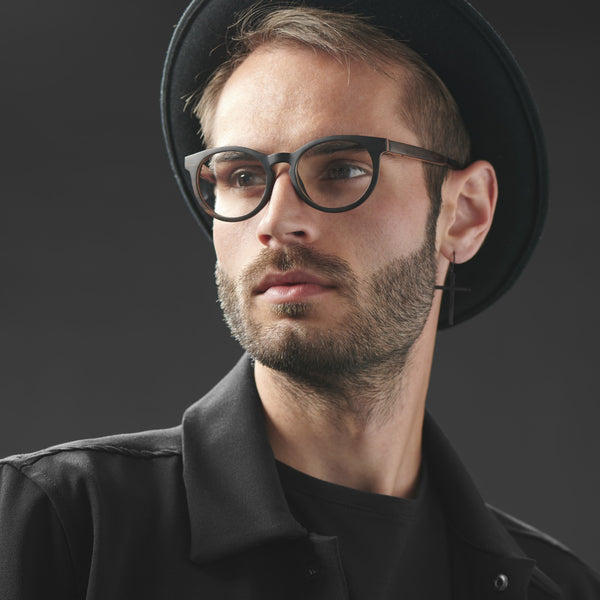 Wood Round Glasses A3653