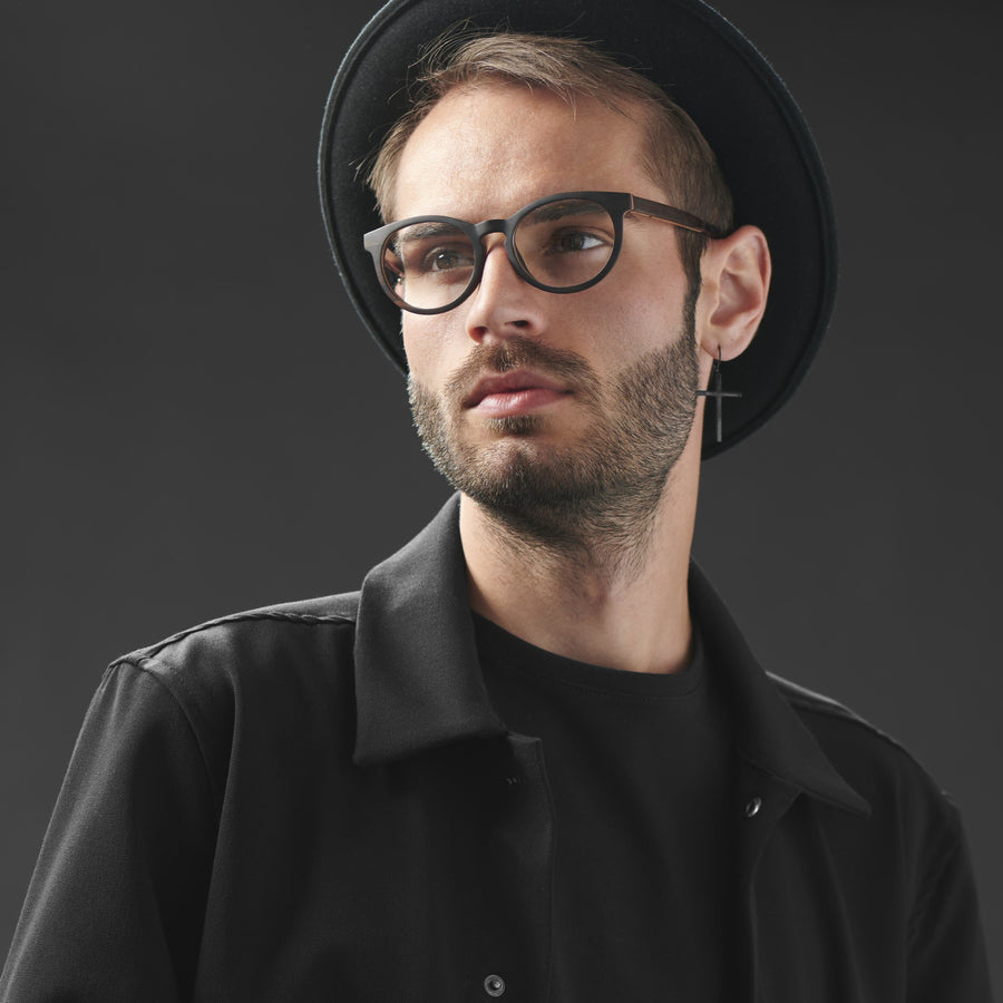 Wood Round Glasses A3653