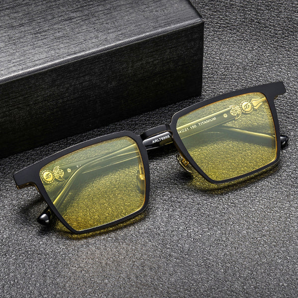 Square Flip Up Glasses EF1089 - Wide Frames For Men With Larger Heads