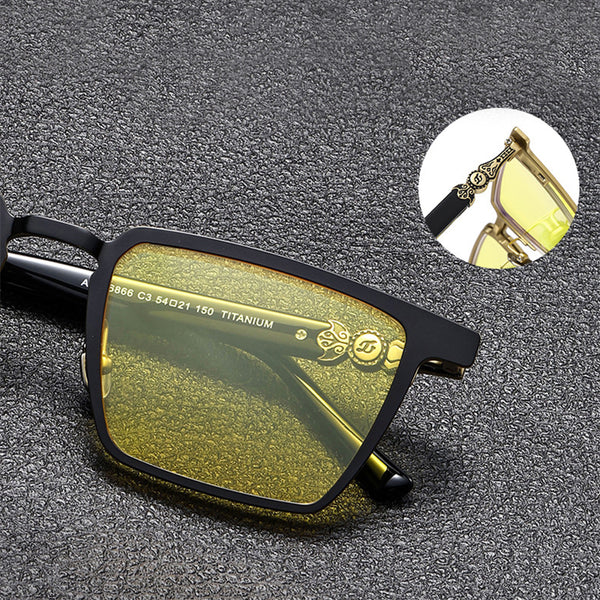 Square Flip Up Glasses EF1089 - Wide Frames For Men With Larger Heads