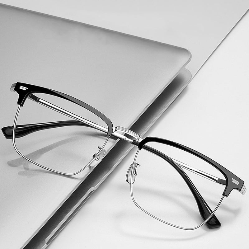 Browline Glasses EF1057 - Wide Frames For Men With Larger Heads