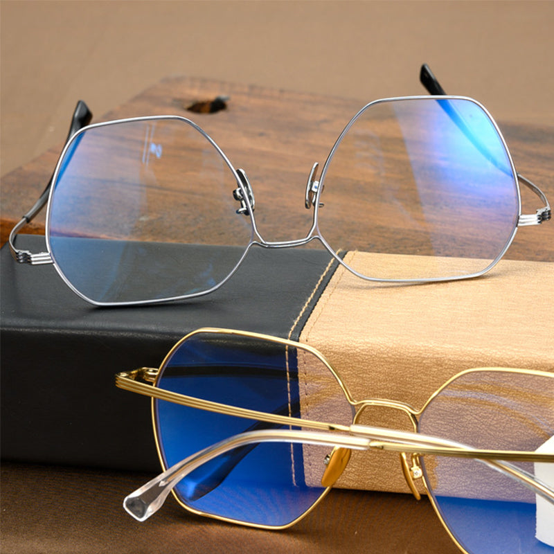 Geometric Glasses A2494 - Wide Frames for Men with Larger Heads