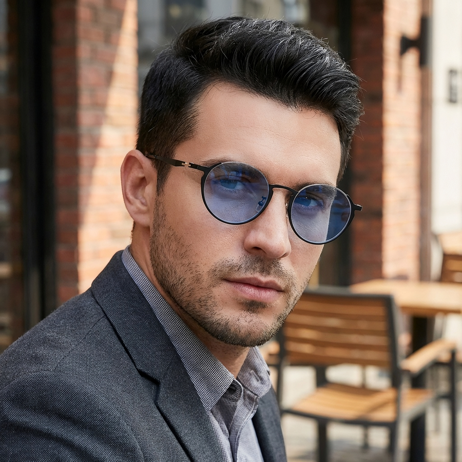 Round Glasses RV1017 - Wide Frames for Men with Larger Heads