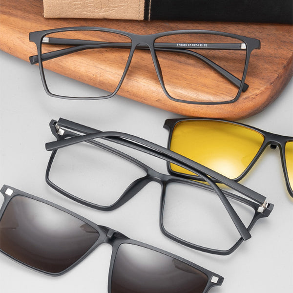 Square Glasses EF1009 - Wide Frames for Men with Larger Heads