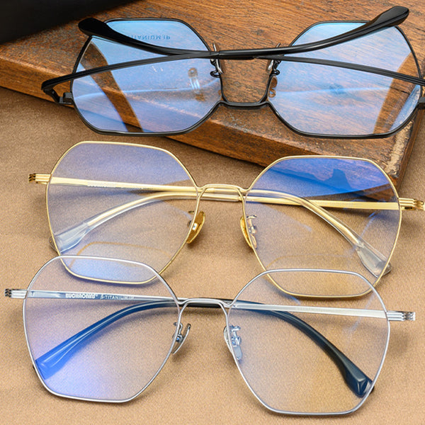 Geometric Glasses A2494 - Wide Frames for Men with Larger Heads