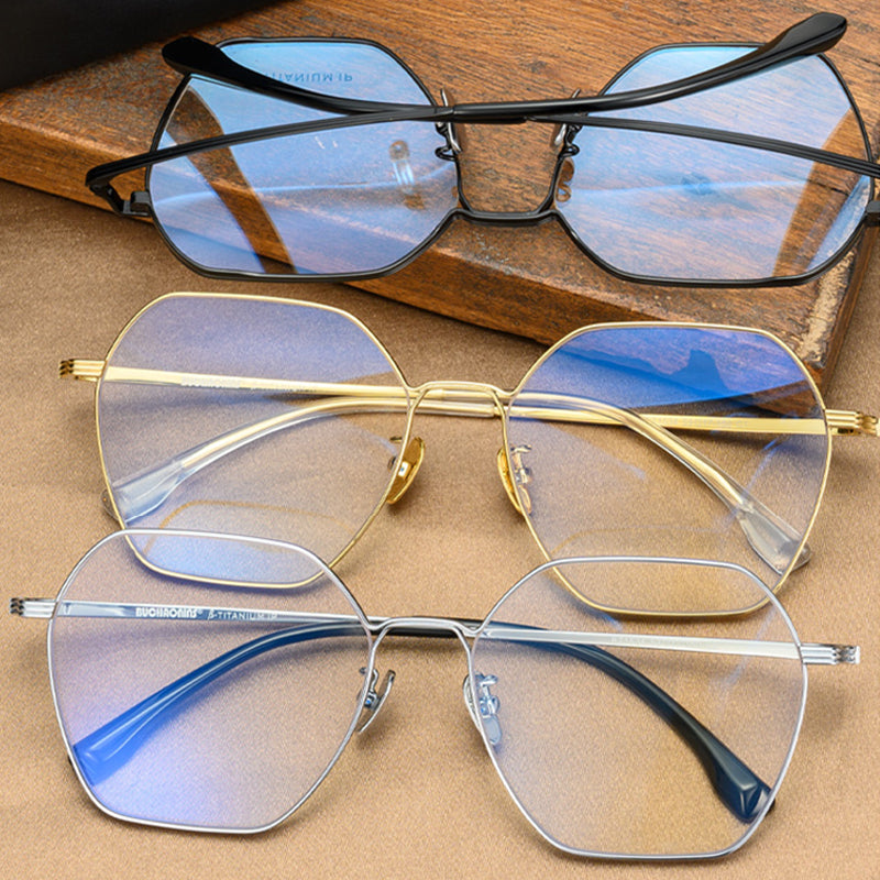 Geometric Glasses A2494 - Wide Frames for Men with Larger Heads