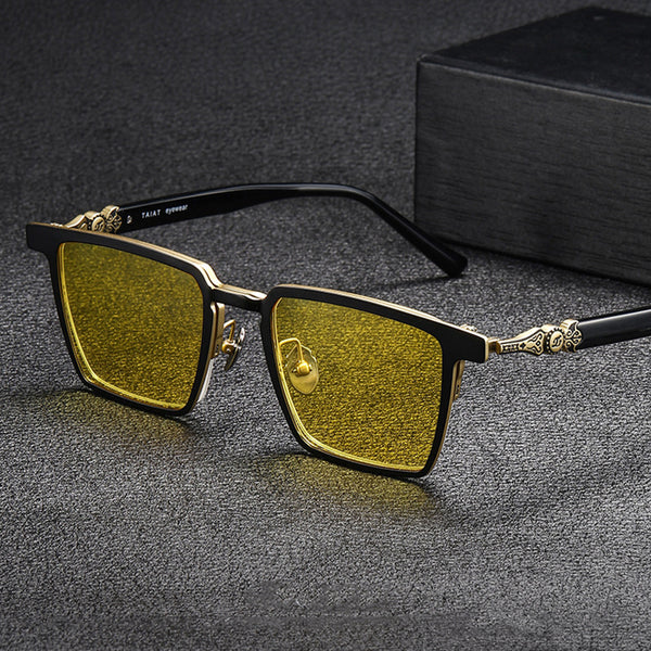 Square Flip Up Glasses EF1089 - Wide Frames For Men With Larger Heads