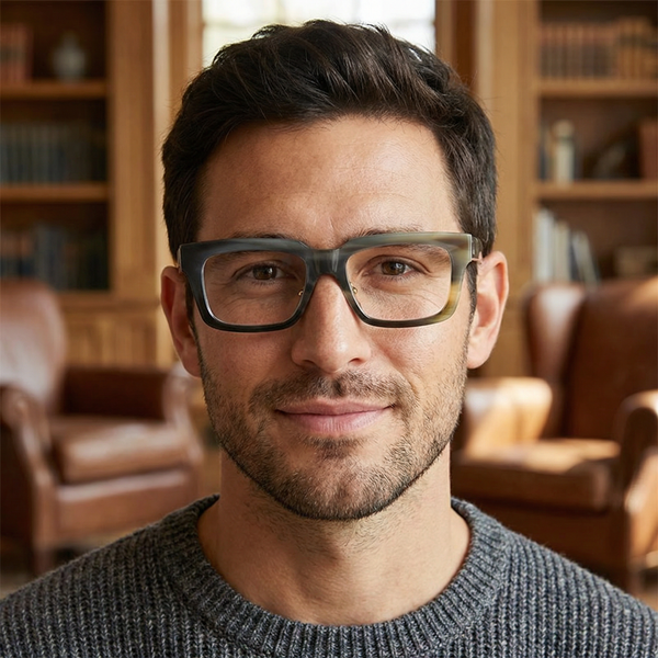 Buffalo Horn Square Glasses NJ1221