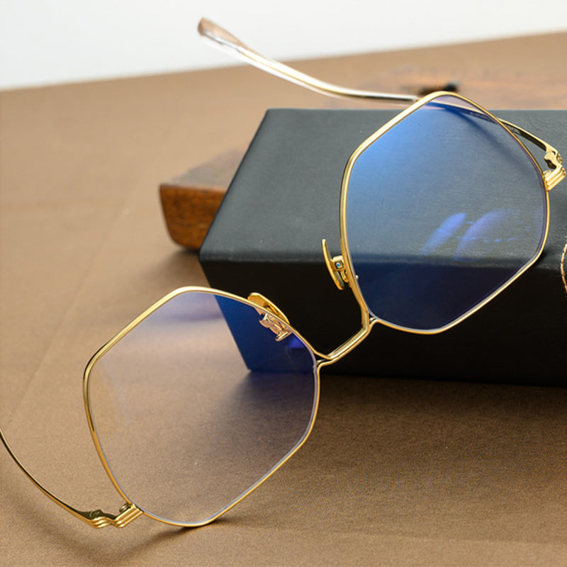 Geometric Glasses A2494 - Wide Frames for Men with Larger Heads