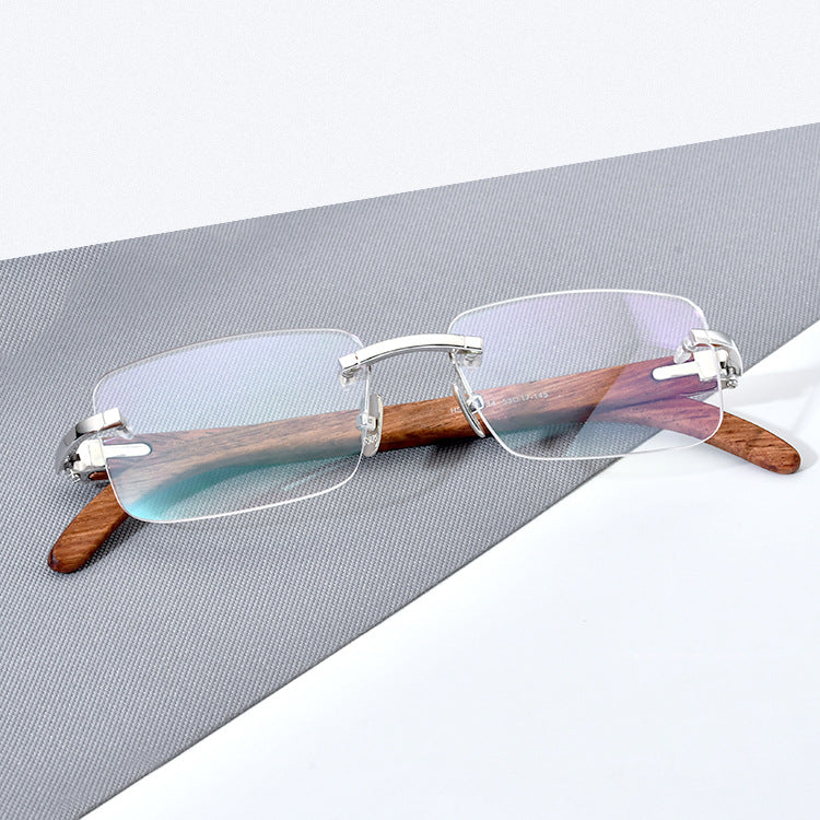 Buffalo Horn + 925 Silver Rectangle Glasses A2332