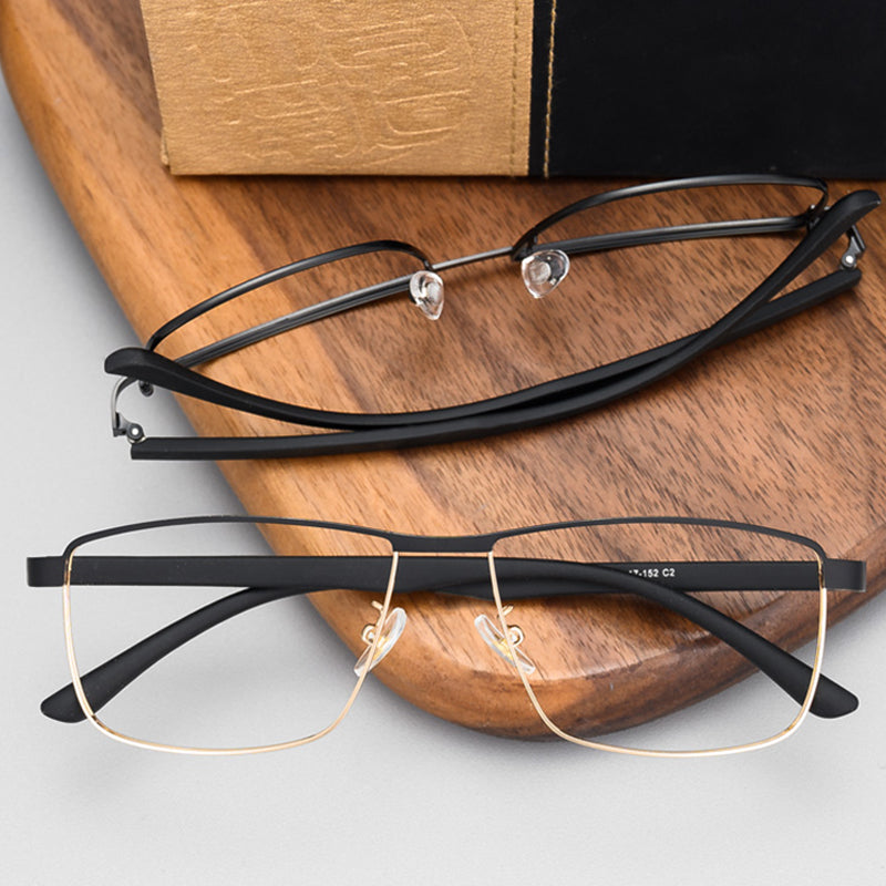 Rectangle Glasses A1102 - Wide Frames for Men with Larger Heads