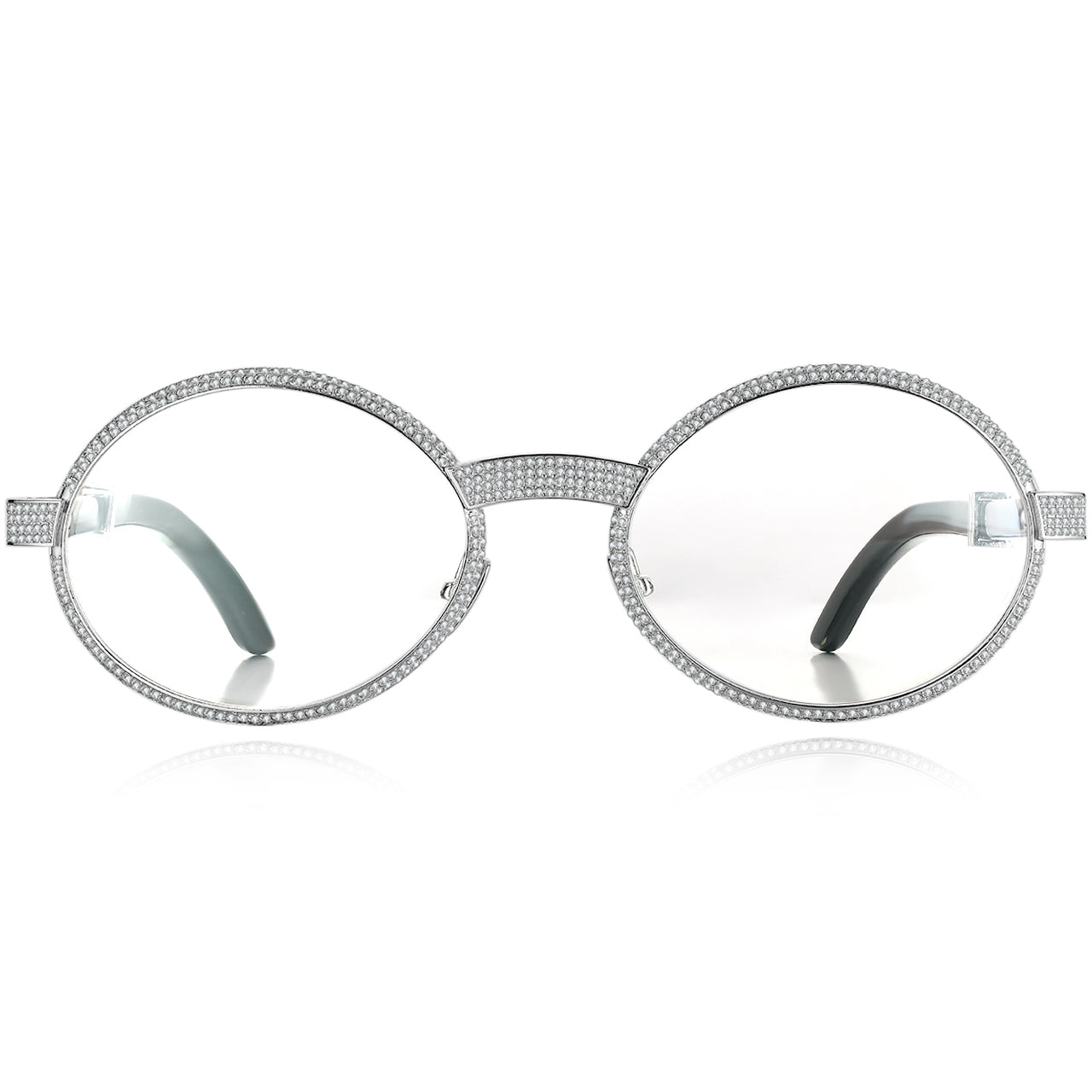 925 Silver Buffalo Horn Oval Glasses BR1359