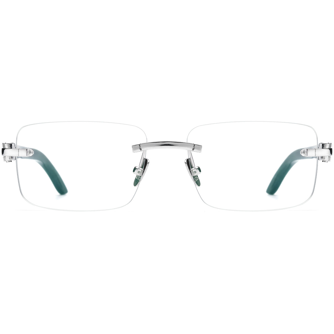 Buffalo Horn + 925 Silver Rectangle Glasses A2332