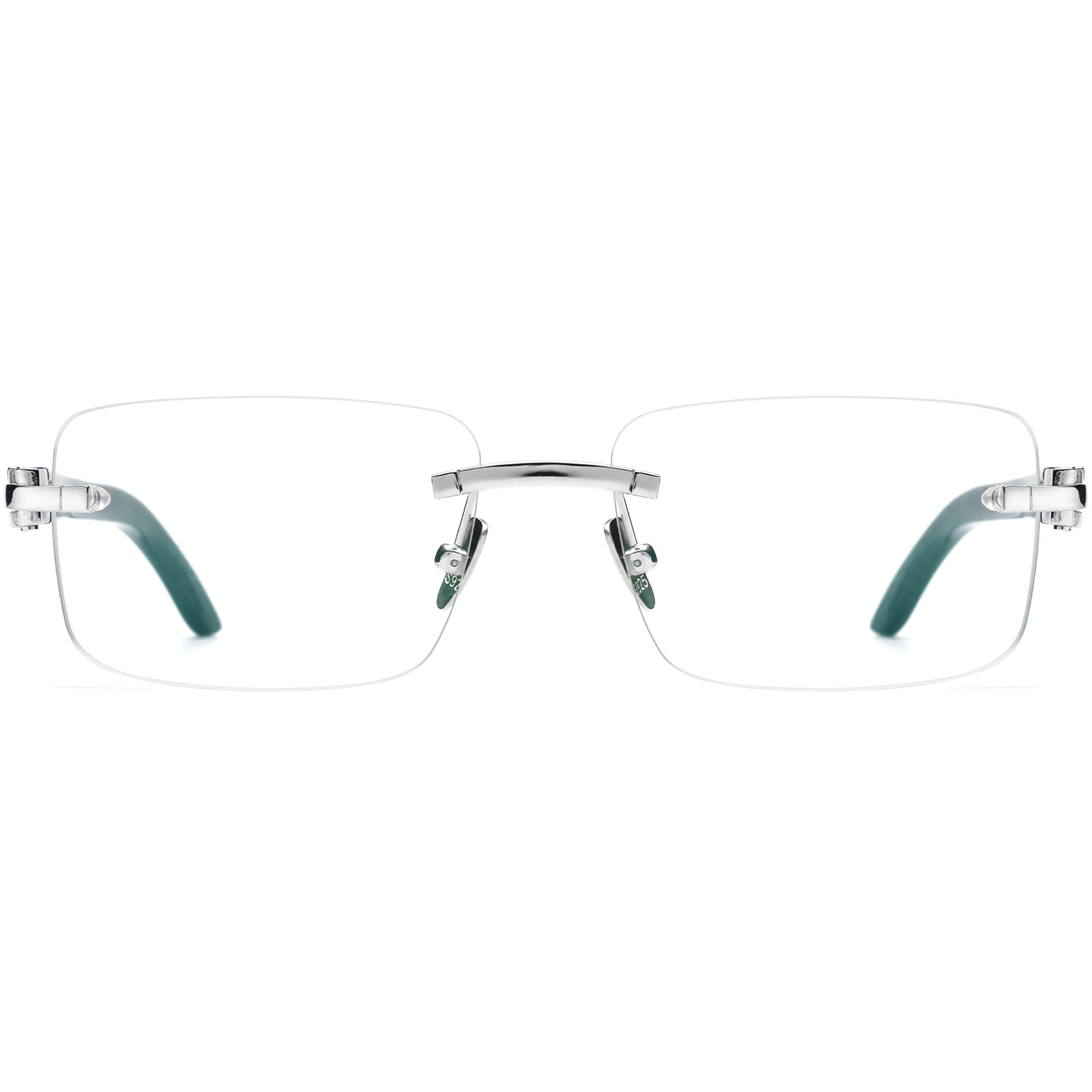 Buffalo Horn + 925 Silver Rectangle Glasses A2332