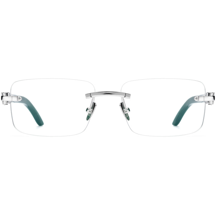 Buffalo Horn + 925 Silver Rectangle Glasses A2332