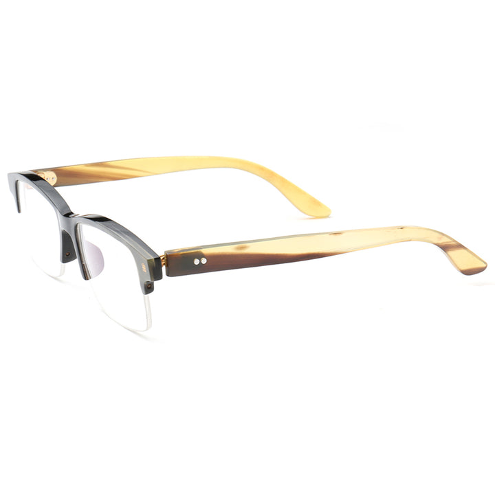 Buffalo Horn Rectangle Glasses NJ1009