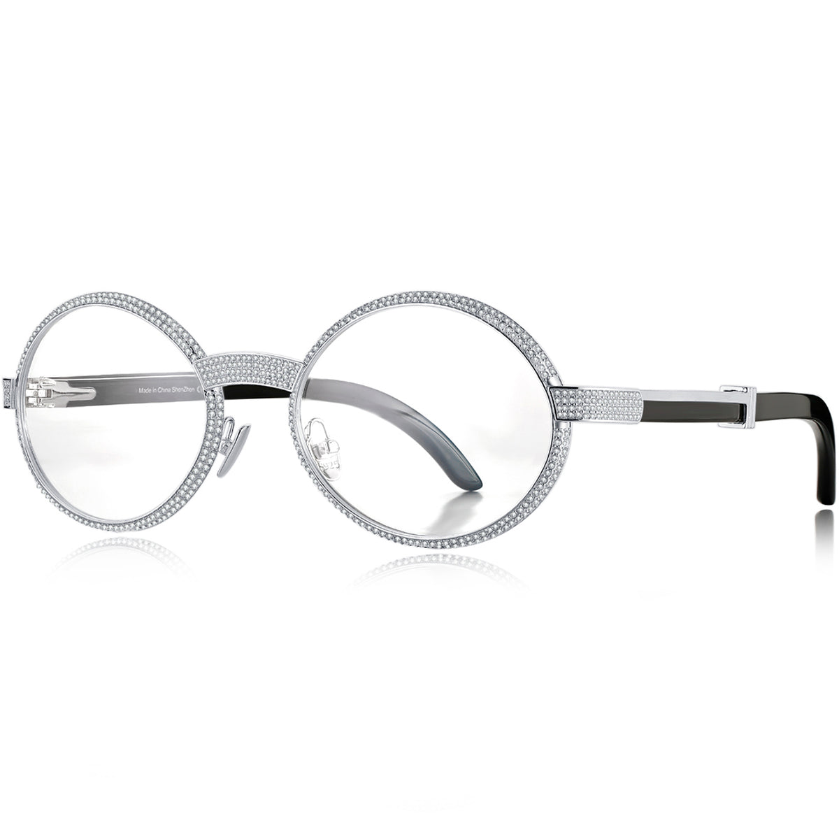 925 Silver Buffalo Horn Oval Glasses BR1359