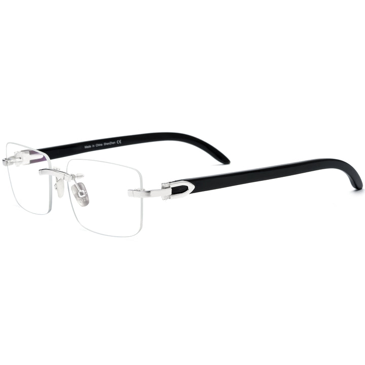 Buffalo Horn + 925 Silver Rectangle Glasses A2332