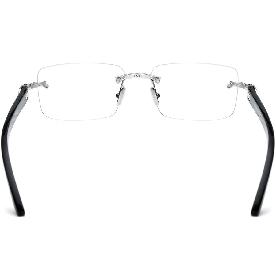 Buffalo Horn + 925 Silver Rectangle Glasses A2332
