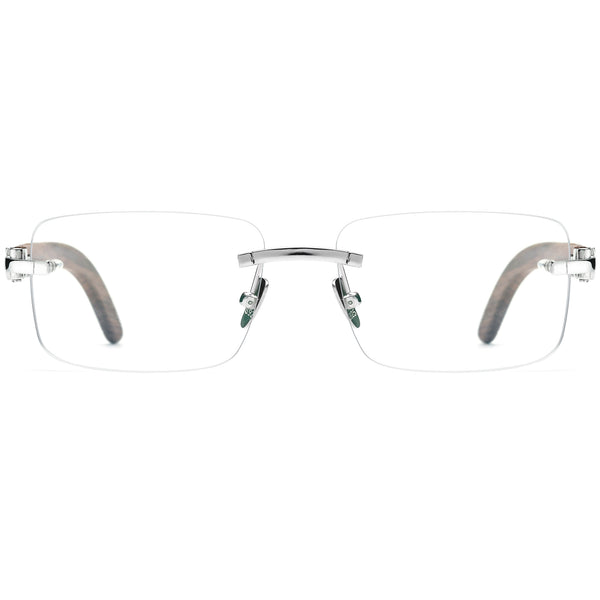 Buffalo Horn + 925 Silver Rectangle Glasses A2332