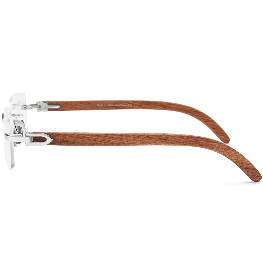 Buffalo Horn + 925 Silver Rectangle Glasses A2332