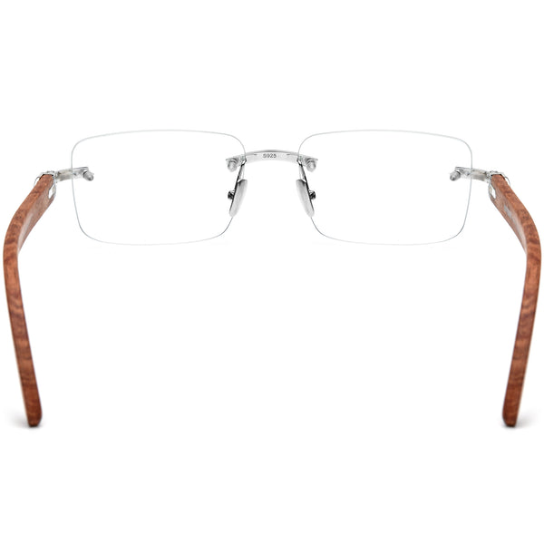 Buffalo Horn + 925 Silver Rectangle Glasses A2332