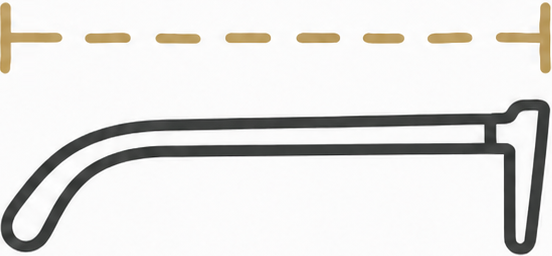 Temple length illustration